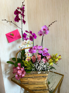 Canasta de orquídeas
