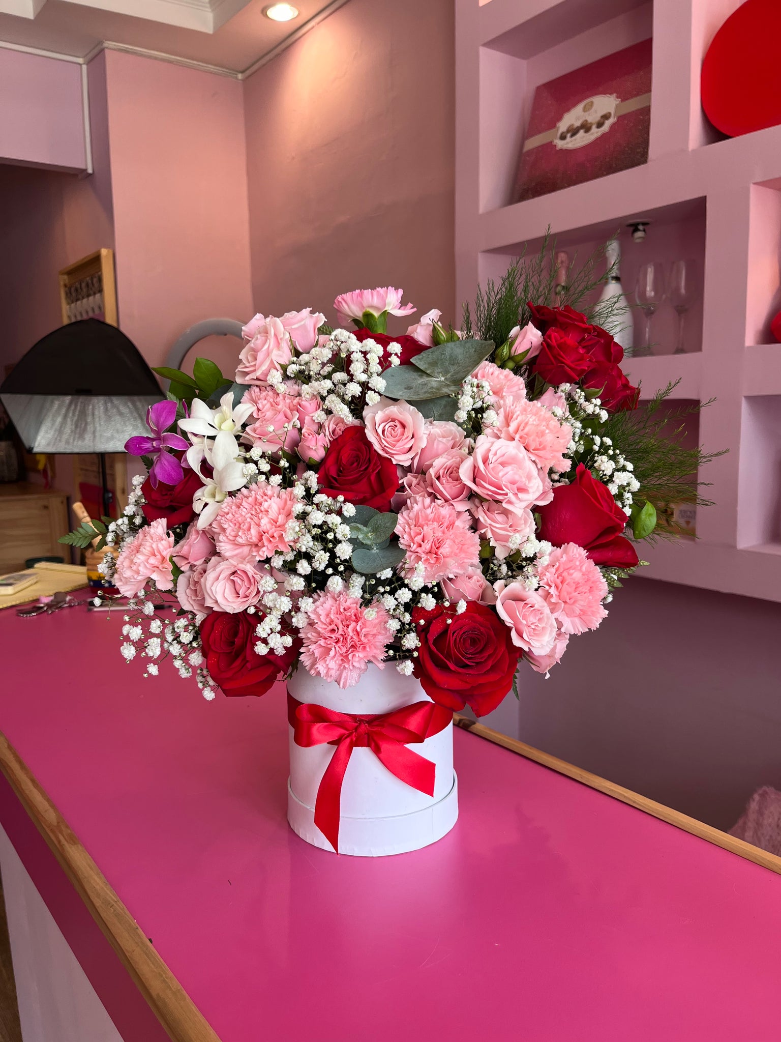rose and pink