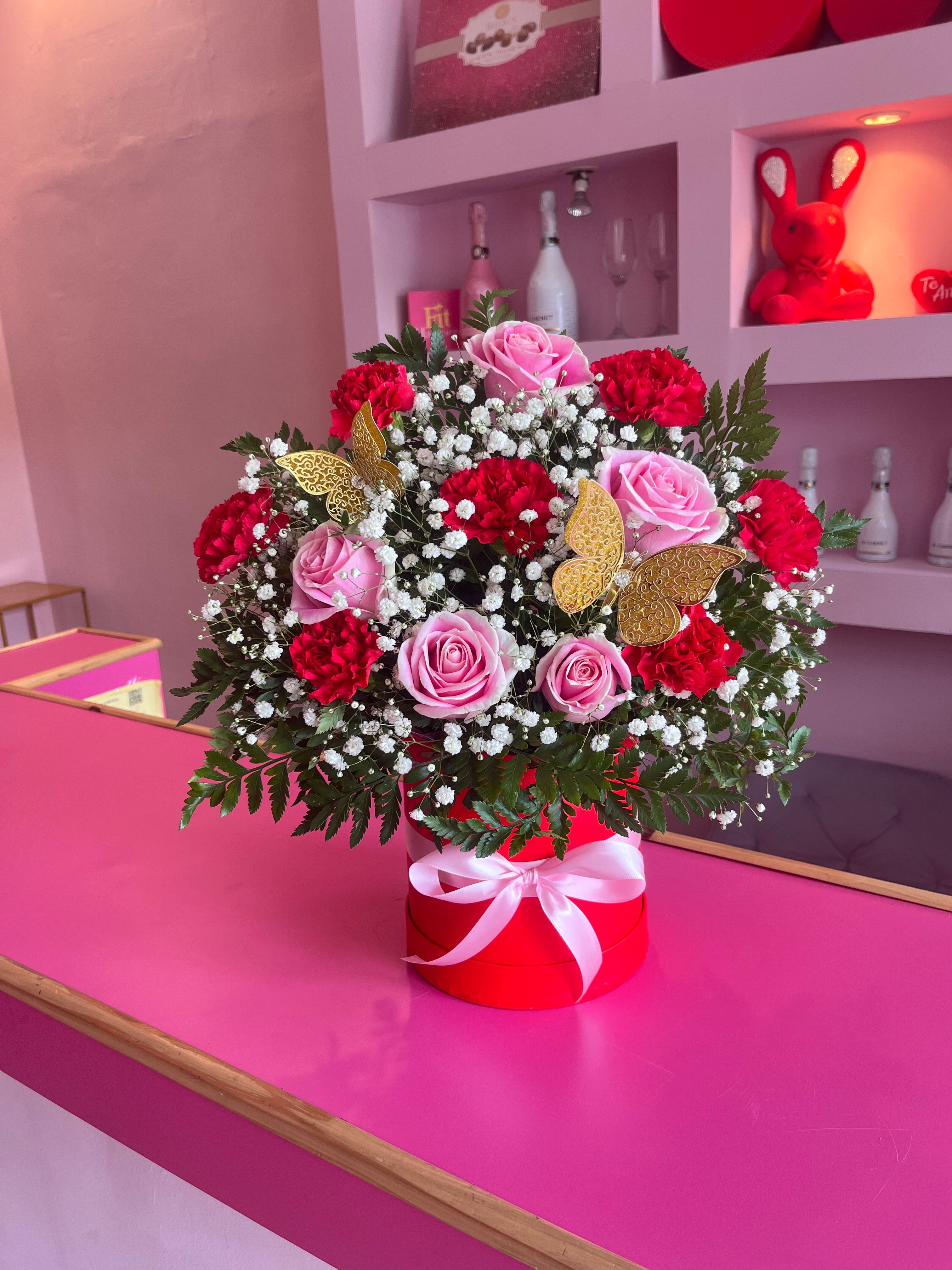 rose and pink