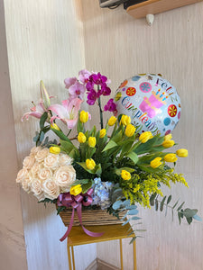 Cumple con tulipanes
